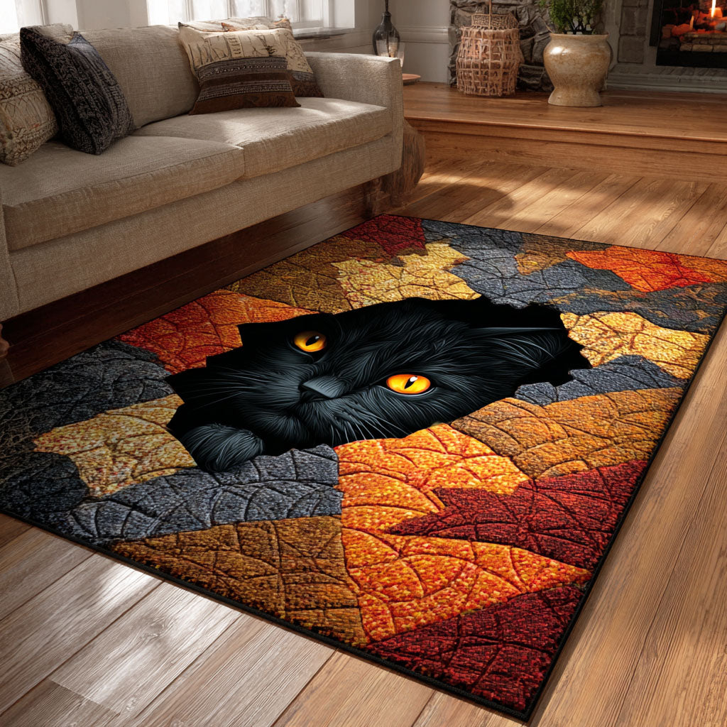 Peeking Cat Moon Area Rug - Non-Slip Washable 3D Print Rug for Living Room & BedroomTVC2108285