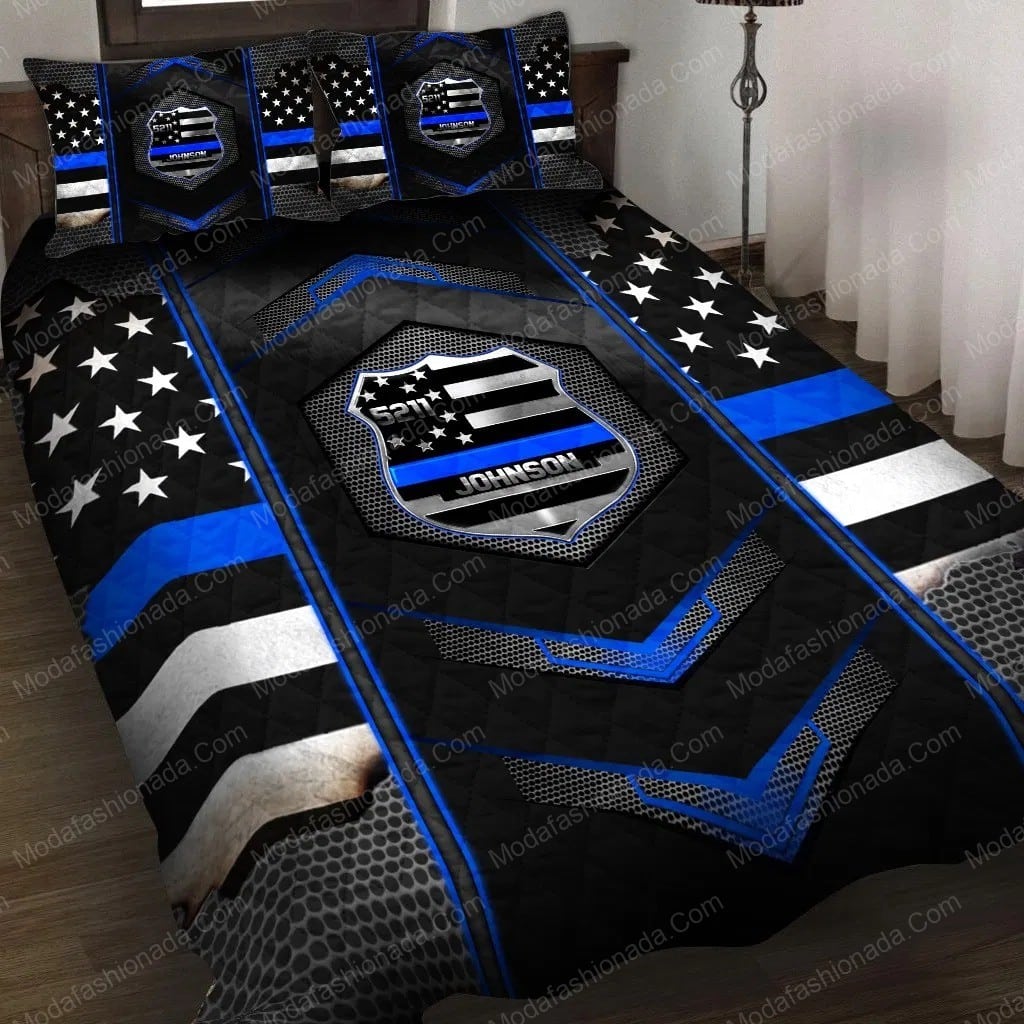 Personalized Police Badge Custom Name And Number Job 1 Bedding Set