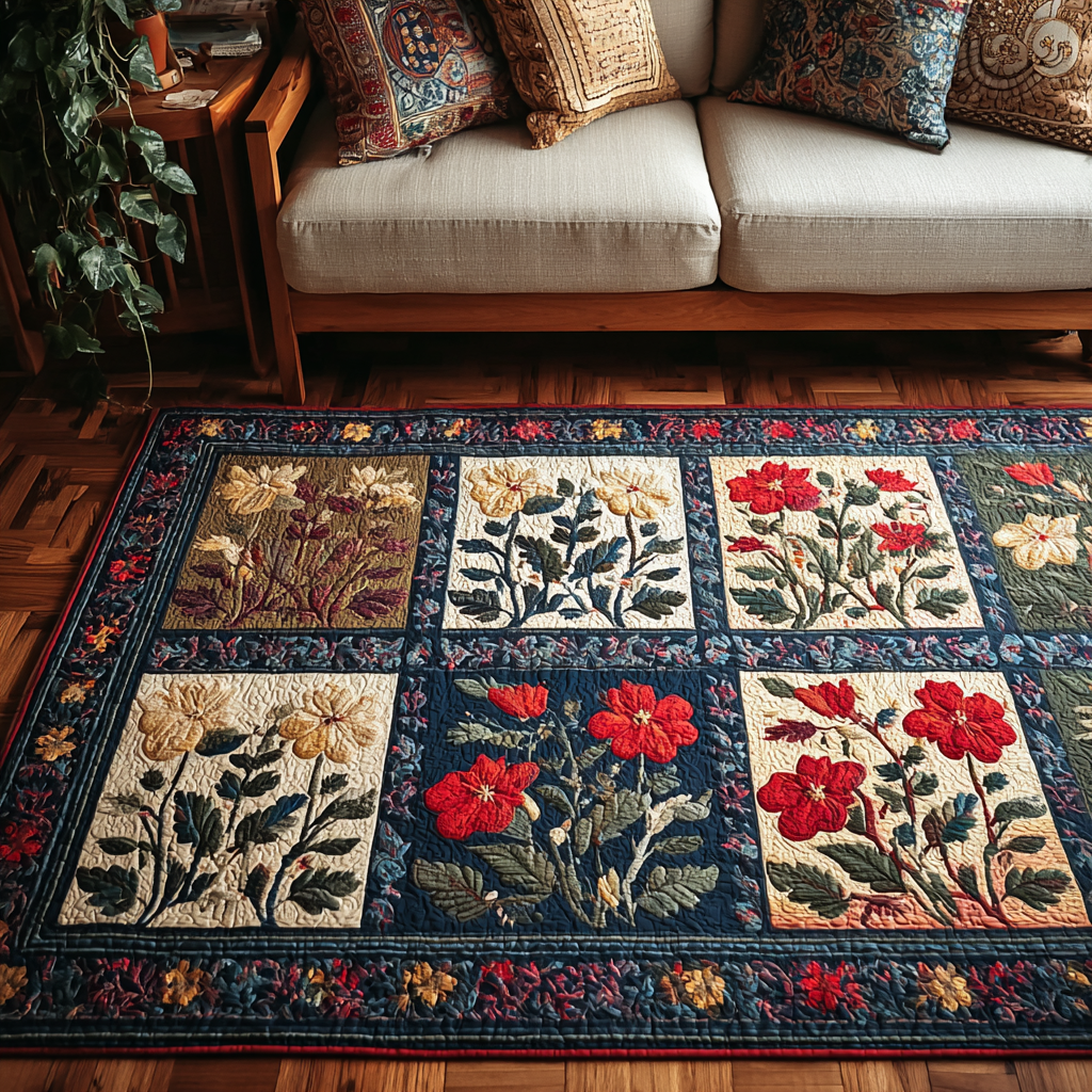 Petal Harmony Area Rug - Non-Slip Washable 3D Print Rug for Living Room & BedroomTVC2108284
