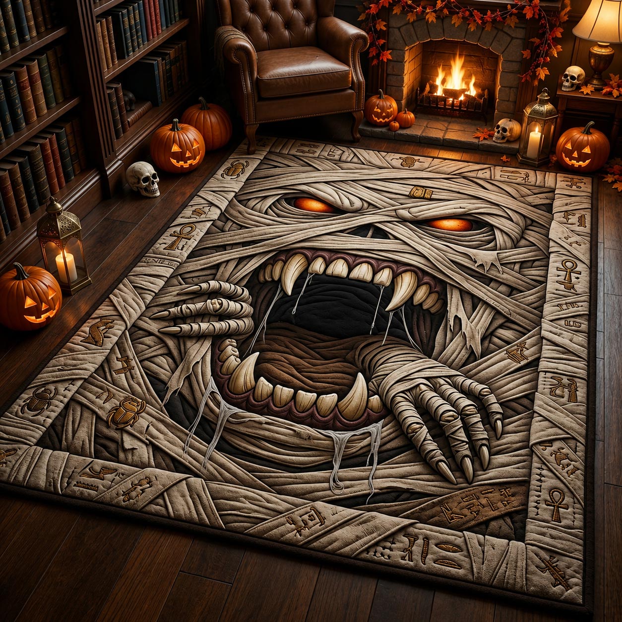 Phantom Hollow Area Rug - Non-Slip Washable 3D Print Rug for Living Room & BedroomTVC2108401