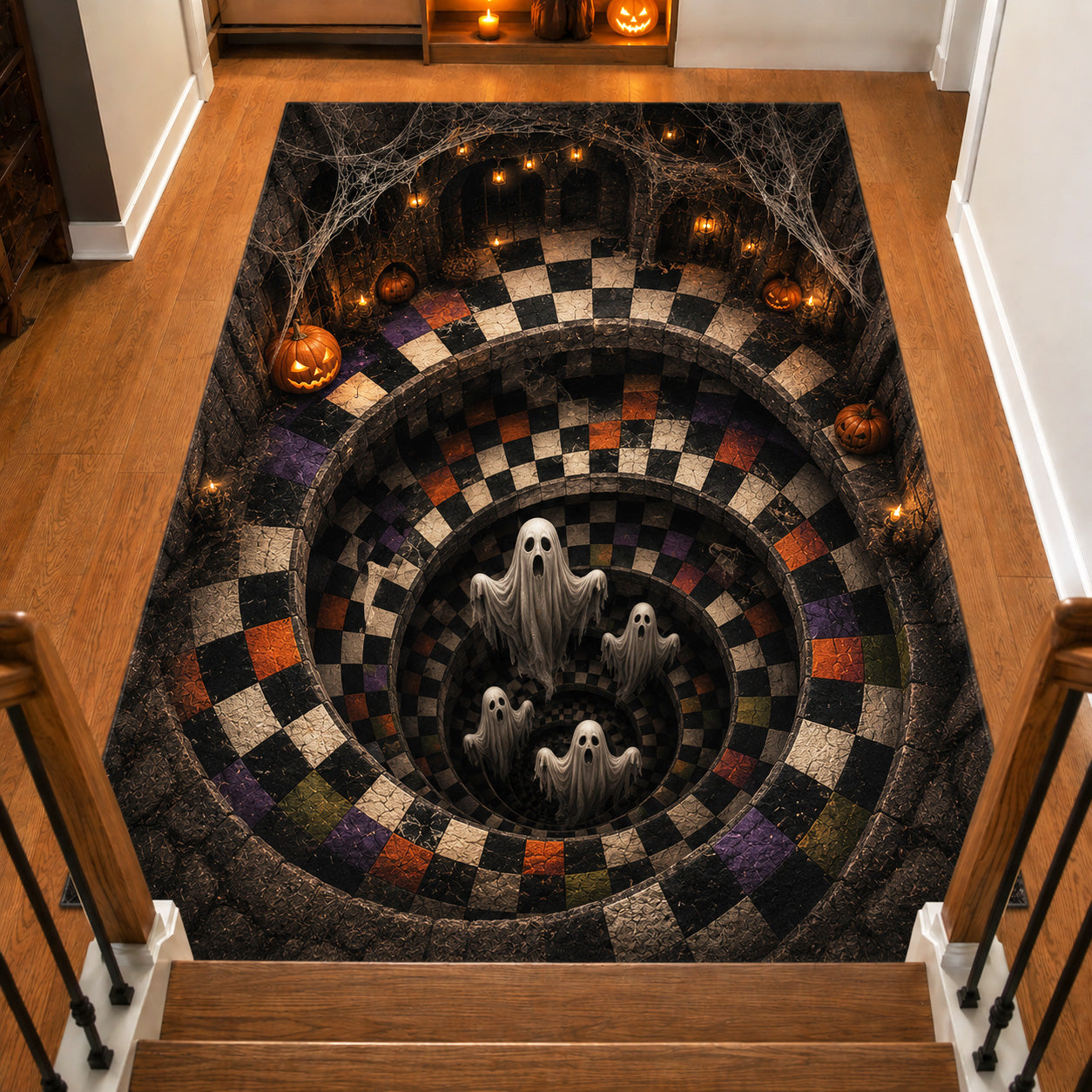 Phantom Spiral Area Rug - Non-Slip Washable 3D Print Rug for Living Room & BedroomTVC2108284
