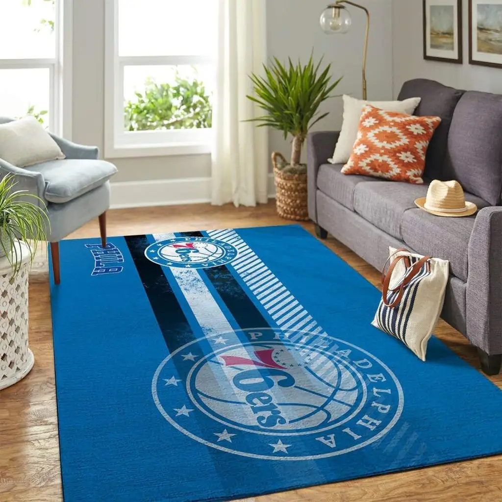 Philadelphia 76ers Rug - Philadelphia Area Perfect for Living Room Blue and White