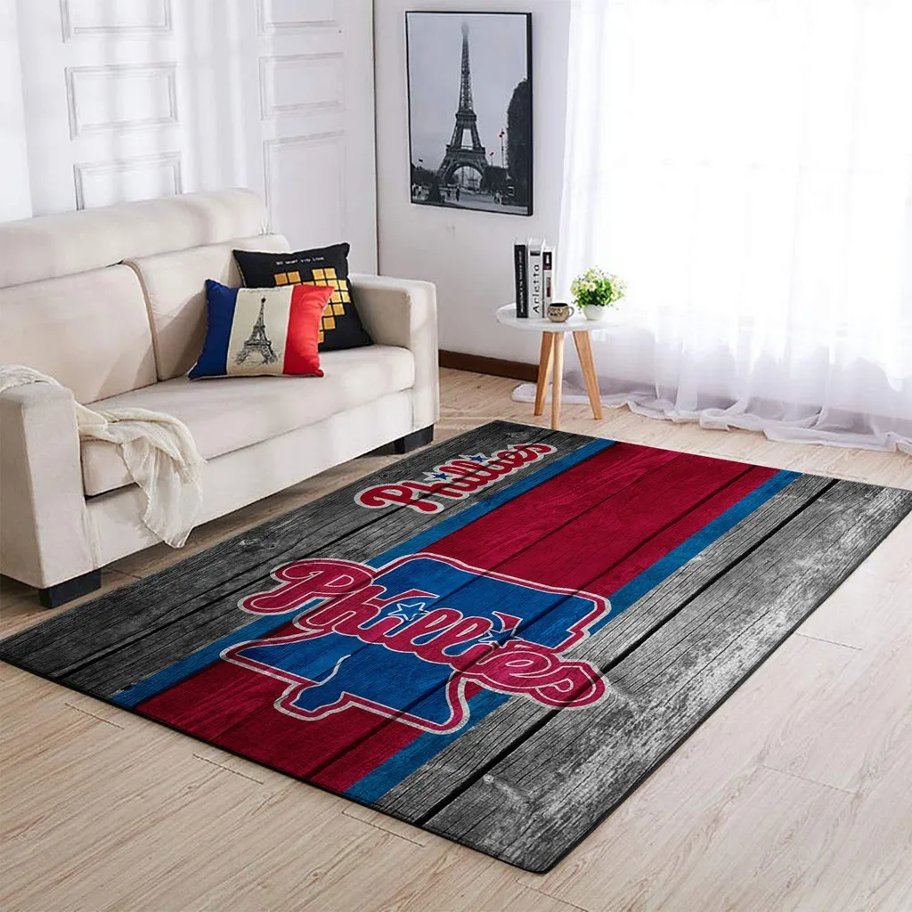Philadelphia Phillies Rug - Vintage Style Area for Home Blue and Red