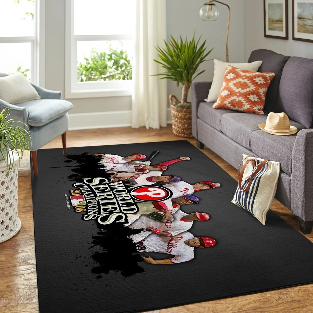 Philadelphia Phillies Rug - World Series Champions Area Black and Red