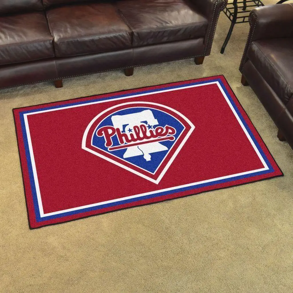Phillies Pride Area Rug for Home and Office Decor Blue and Red