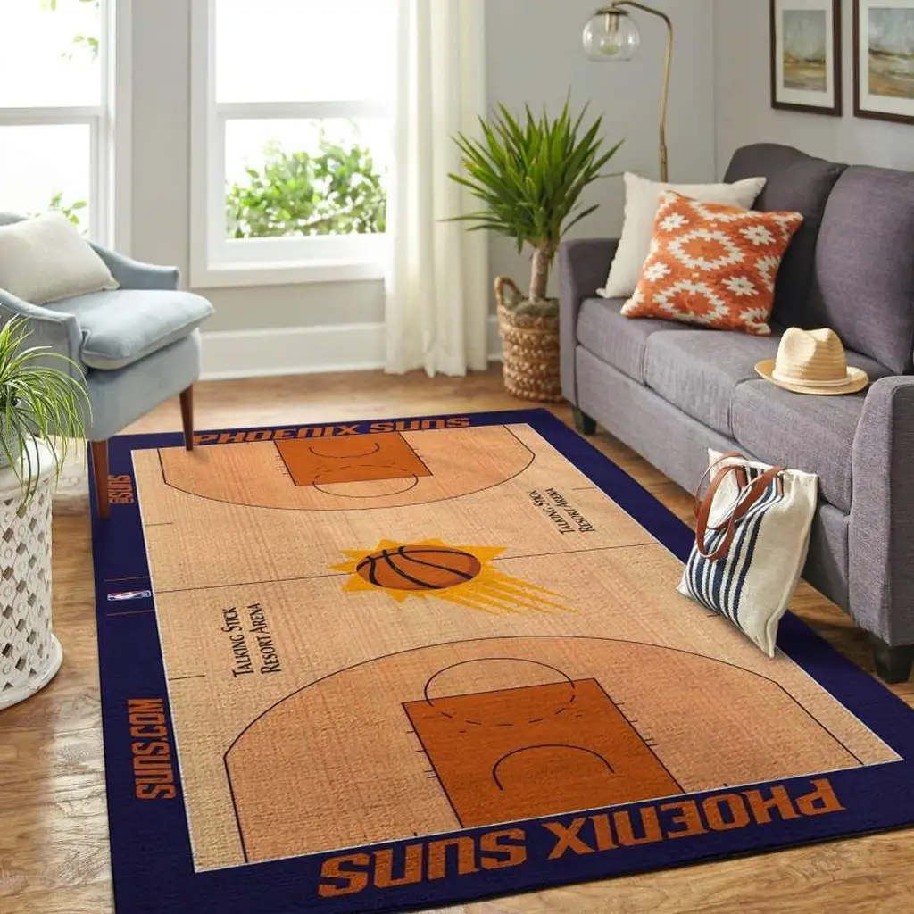 Phoenix Suns Rug - Basketball Area Floor Mat Blue and Orange
