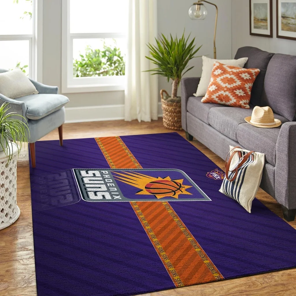 Phoenix Suns Rug - NBA Logo Area for Living Room Orange and Purple