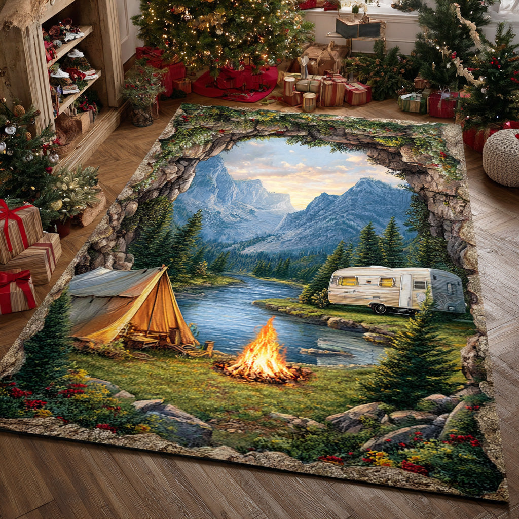 Pine Journey Area Rug - Non-Slip Washable 3D Print Rug for Living Room & BedroomTVC2108284