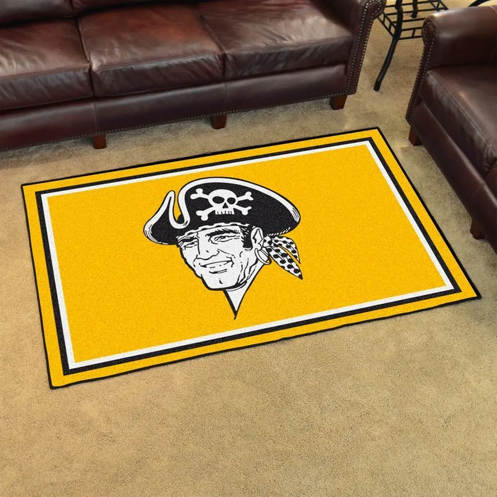 Pirate Rug Perfect for Living Room and Game Room Black and Yellow
