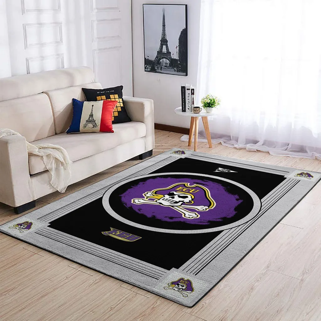 Pirate Skull Rug Stylish Unique Home Decor Accent Black and Purple