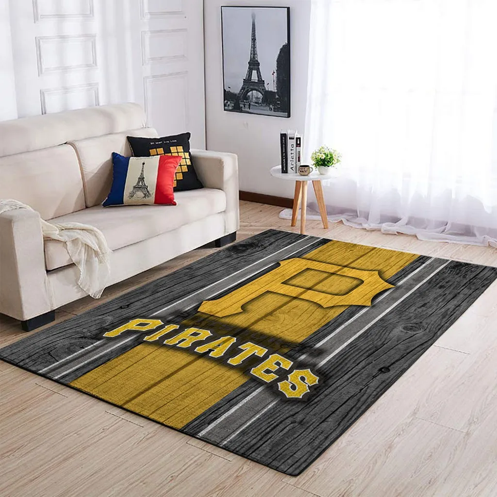 Pirates Rug for Living Room Floor Decor Black and Yellow