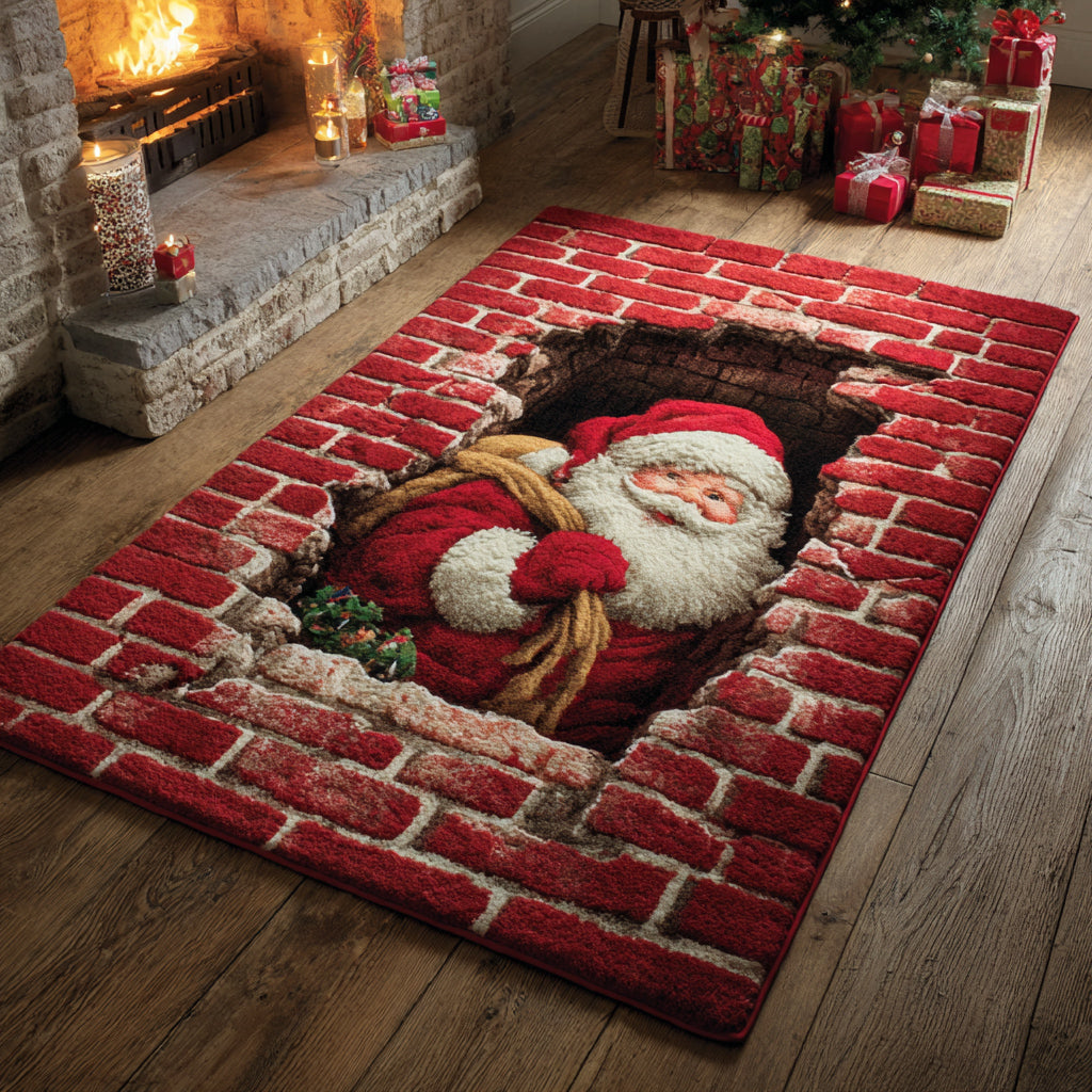 Pit Santa Claus Christmas Area Rug - Non-Slip Washable 3D Print Rug for Living Room & BedroomTVC2108284