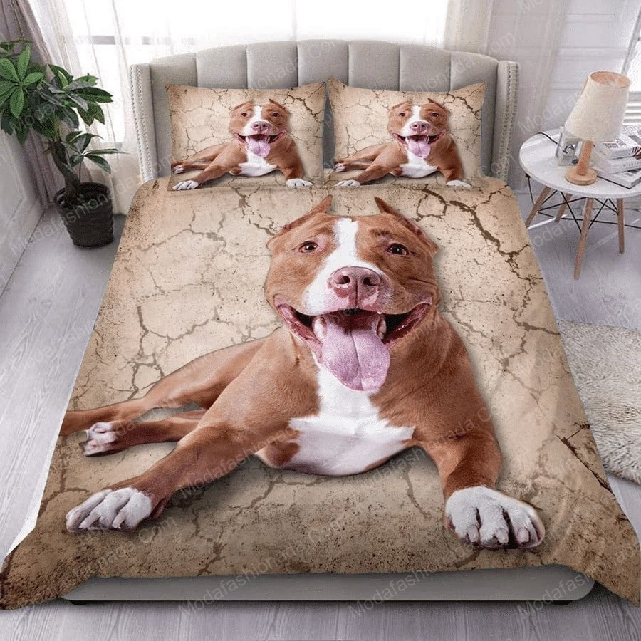 Pitbull Wall Dog Animal 105 Bedding Set
