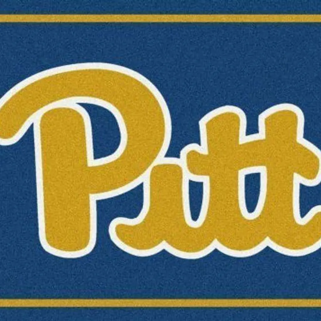 Pitt Logo Area Rug Perfect for College Fans and Decor Blue and Yellow