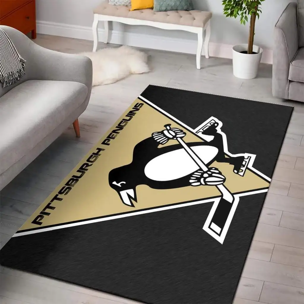 Pittsburgh Penguins Rug - Perfect for Hockey Fans Black and Gray