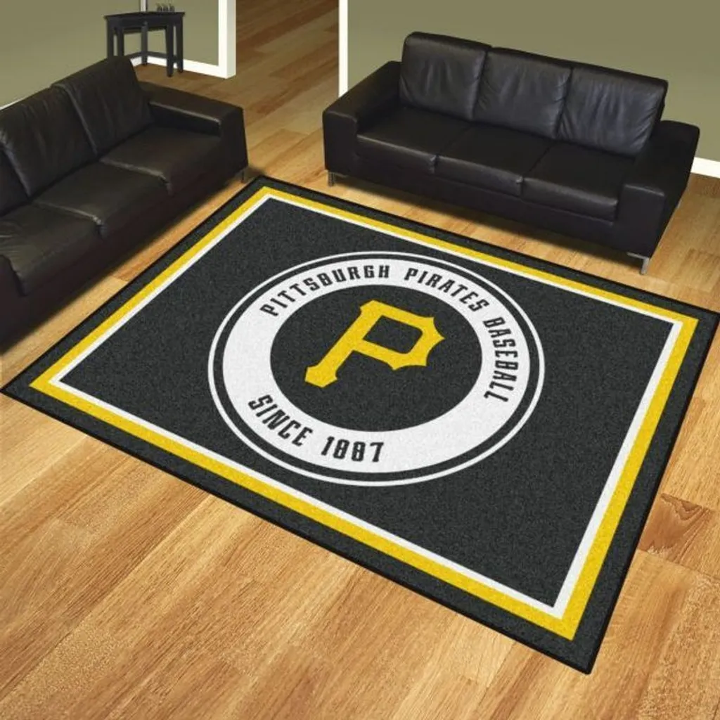 Pittsburgh Pirates Rug - Baseball Team Area for Fans Black and Yellow