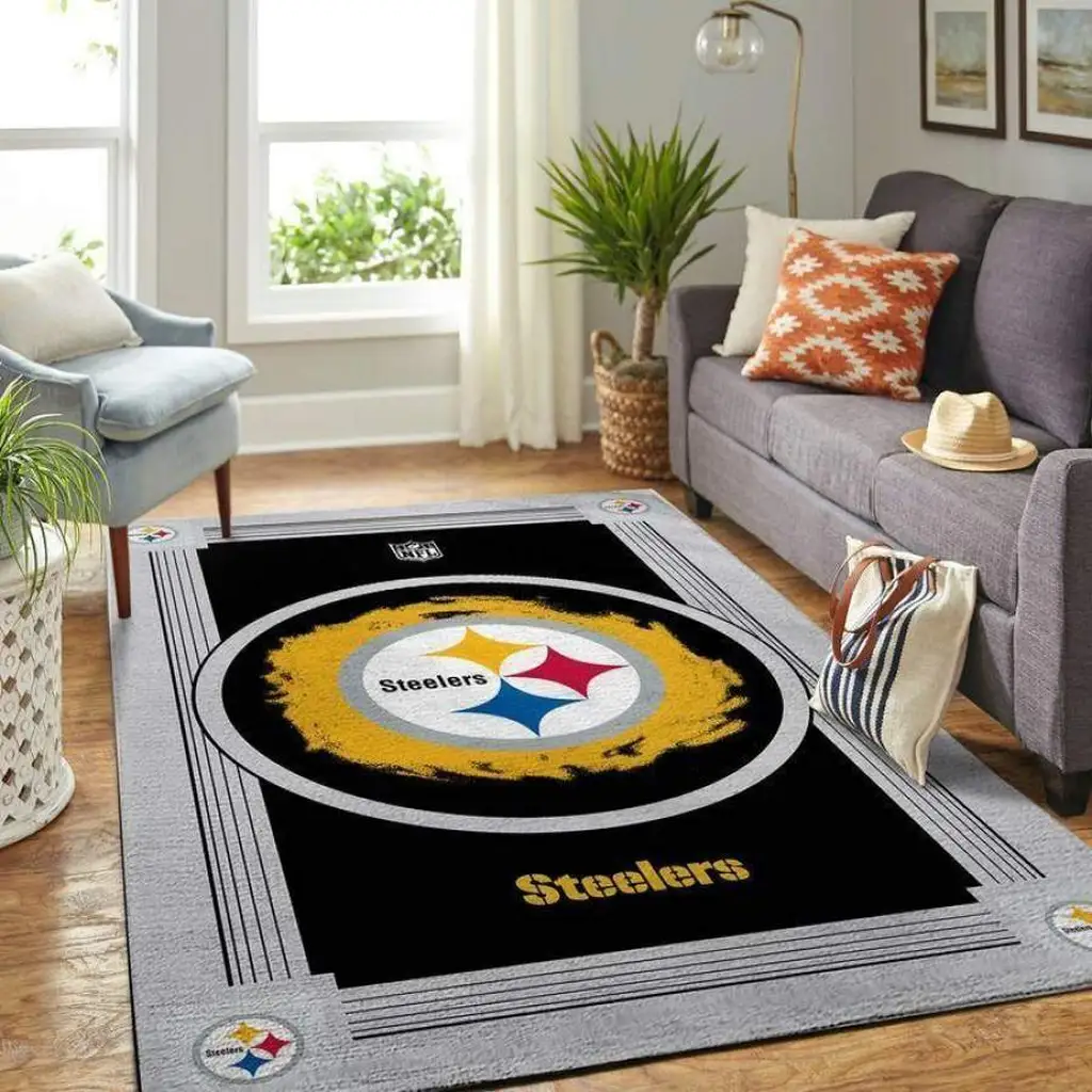 Pittsburgh Steelers Rug - Fan NFL Team Decor Black and Yellow