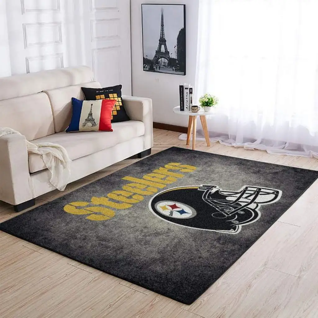 Pittsburgh Steelers Rug - for Living Room Decor Black and Yellow