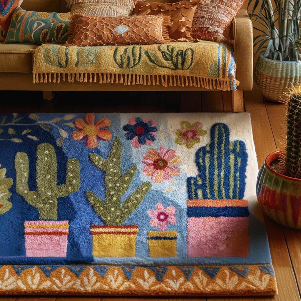 Playful Pots Area Rug - Non-Slip Washable 3D Print Rug for Living Room & BedroomTVC2108283