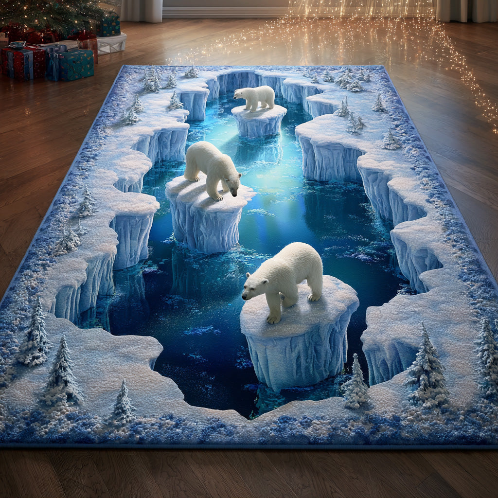 Polar Breeze Area Rug - Non-Slip Washable 3D Print Rug for Living Room & BedroomTVC2108283