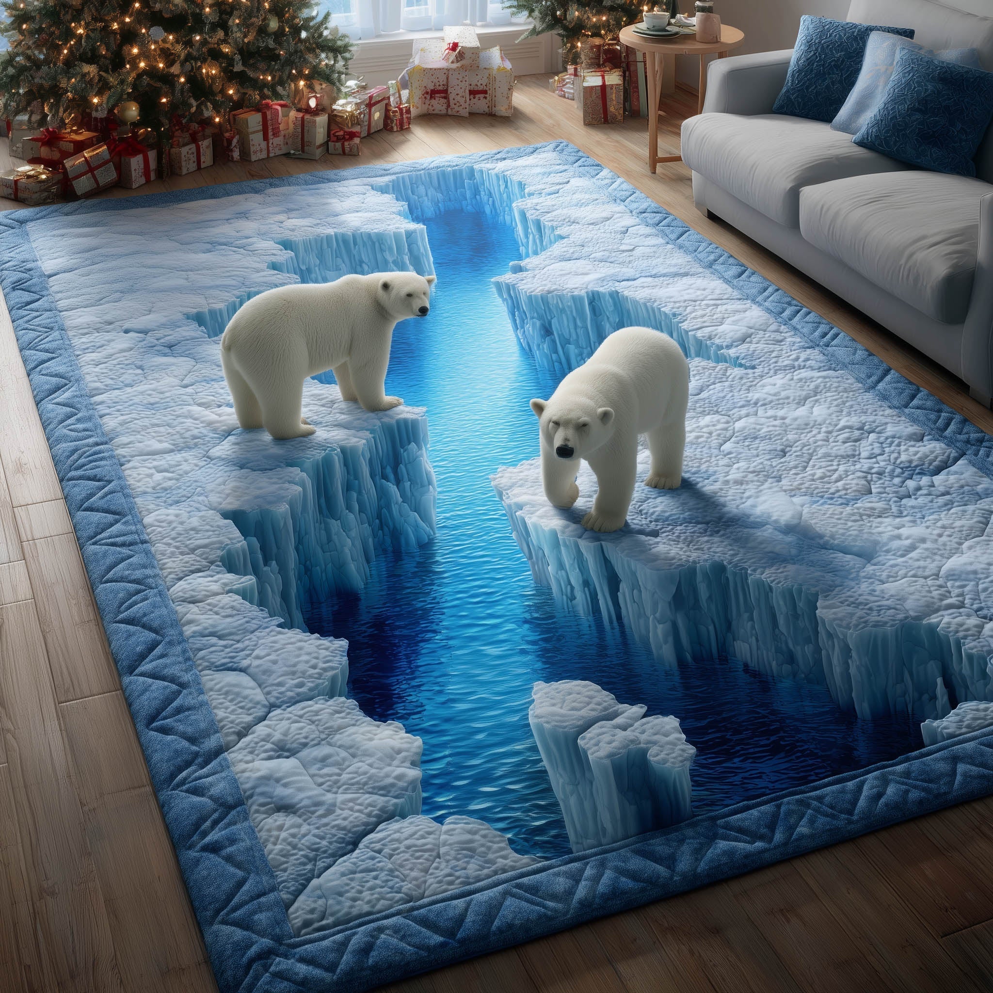 Polar Journey Area Rug - Non-Slip Washable 3D Print Rug for Living Room & Bedroom (DesignTVC2108400