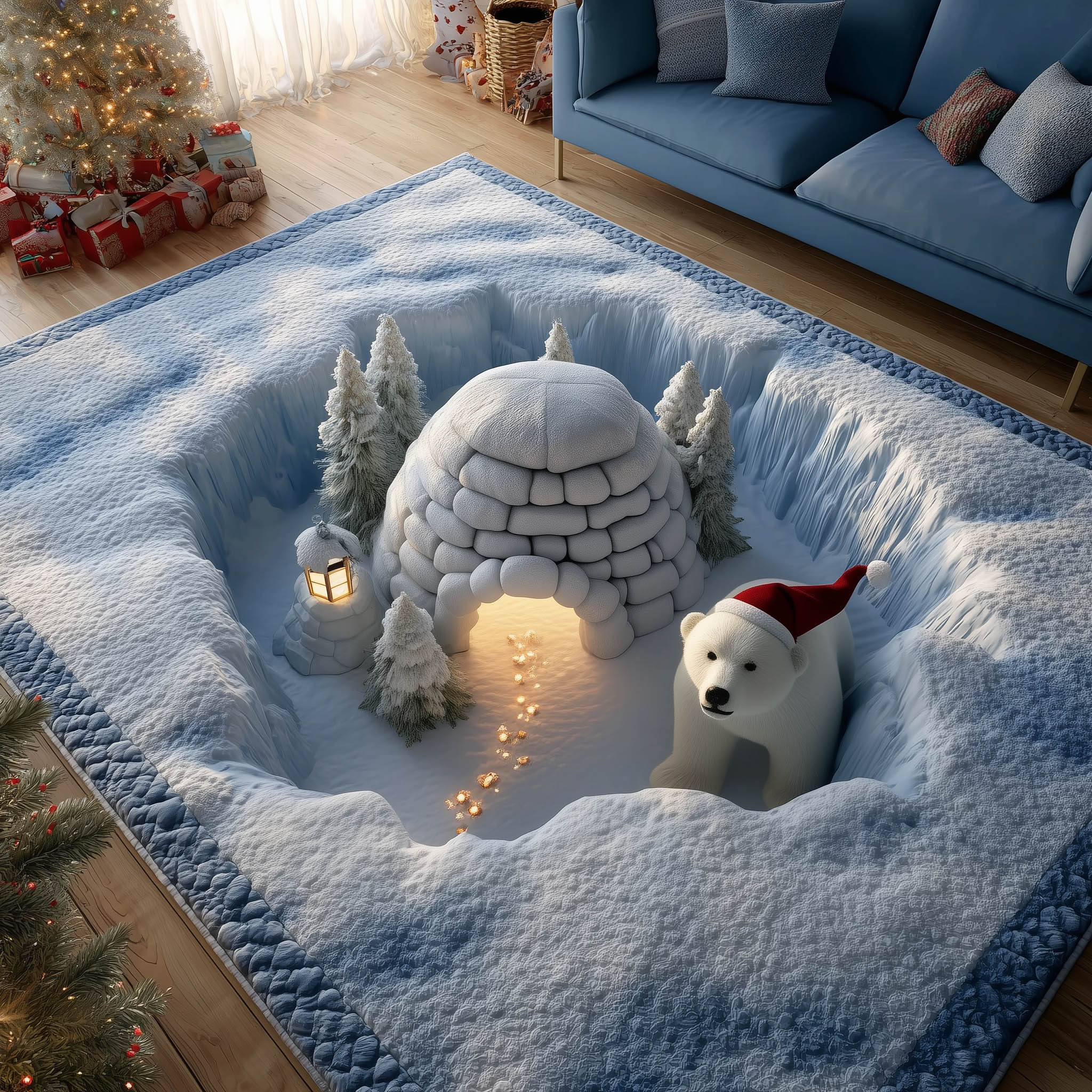 Polar Journey Area Rug - Non-Slip Washable 3D Print Rug for Living Room & BedroomTVC2108229