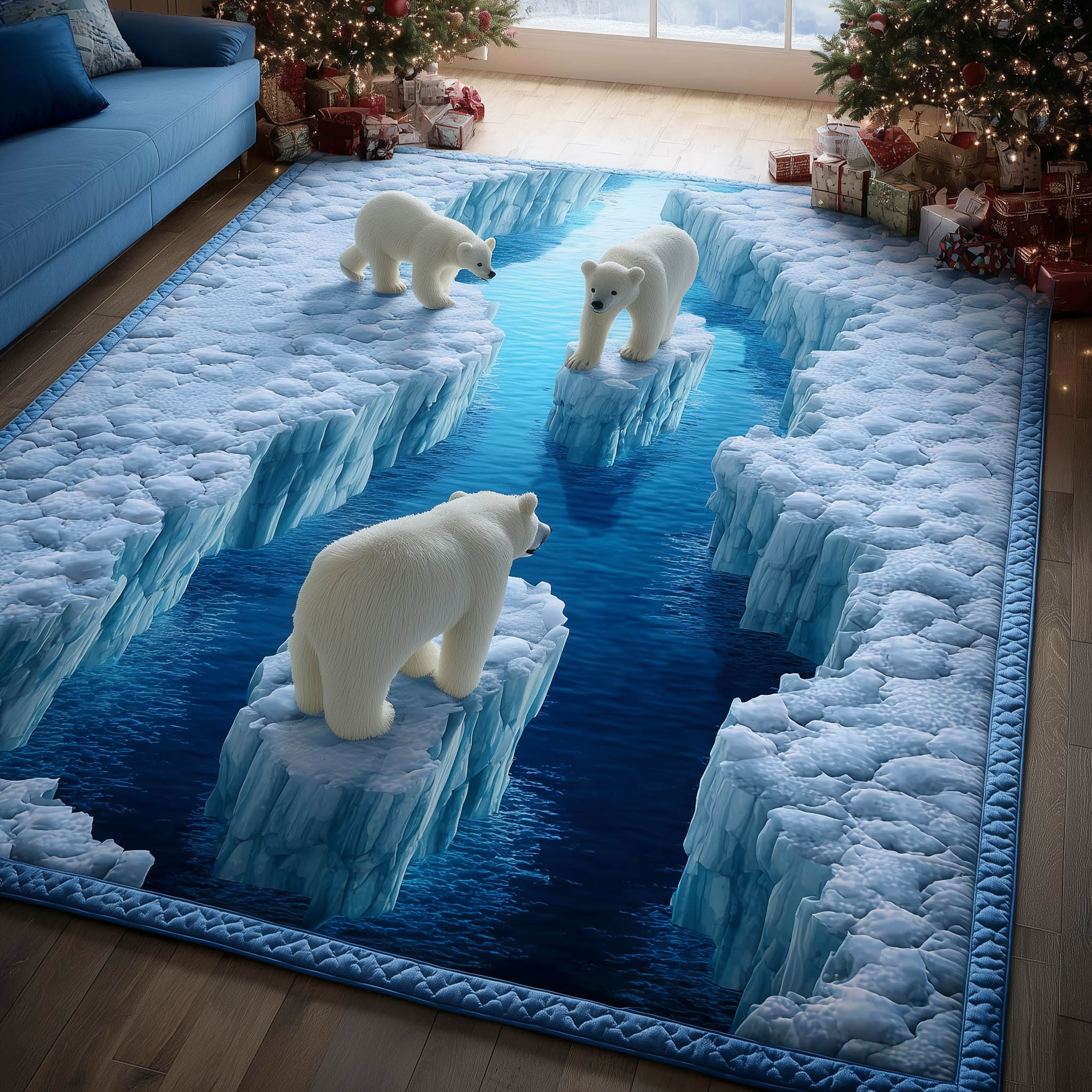 Polar Journey Area Rug - Non-Slip Washable 3D Print Rug for Living Room & BedroomTVC2108400
