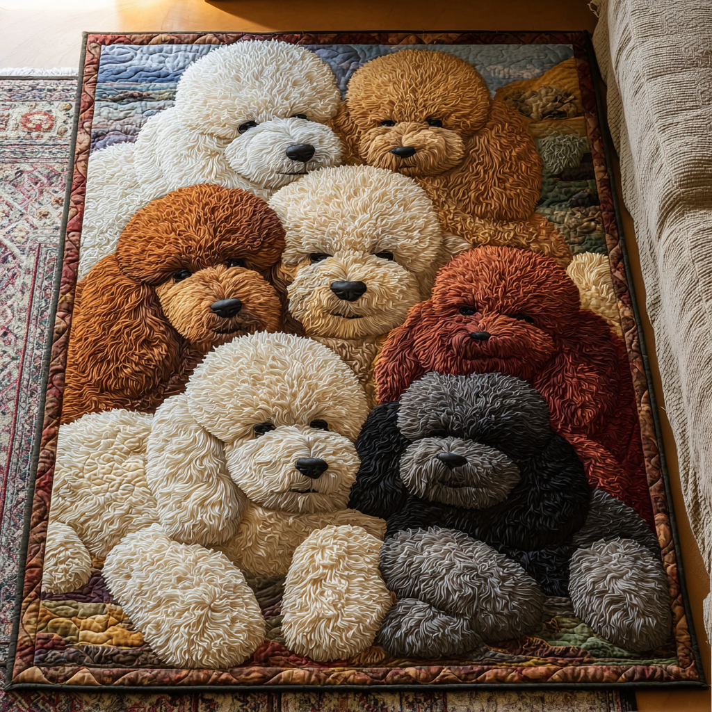 Poodle Charm Area Rug - Non-Slip Washable 3D Print Rug for Living Room & BedroomTVC2108283