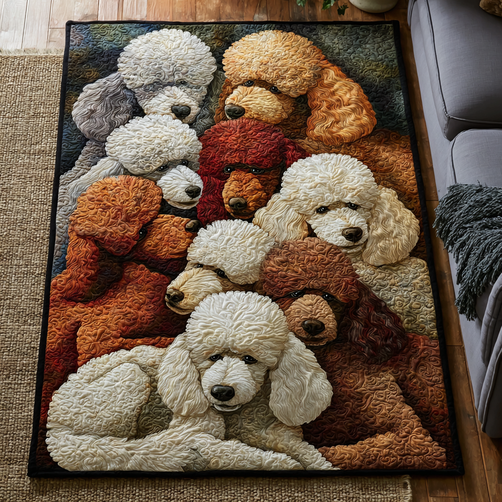 Poodle Grace Area Rug - Non-Slip Washable 3D Print Rug for Living Room & BedroomTVC2108283