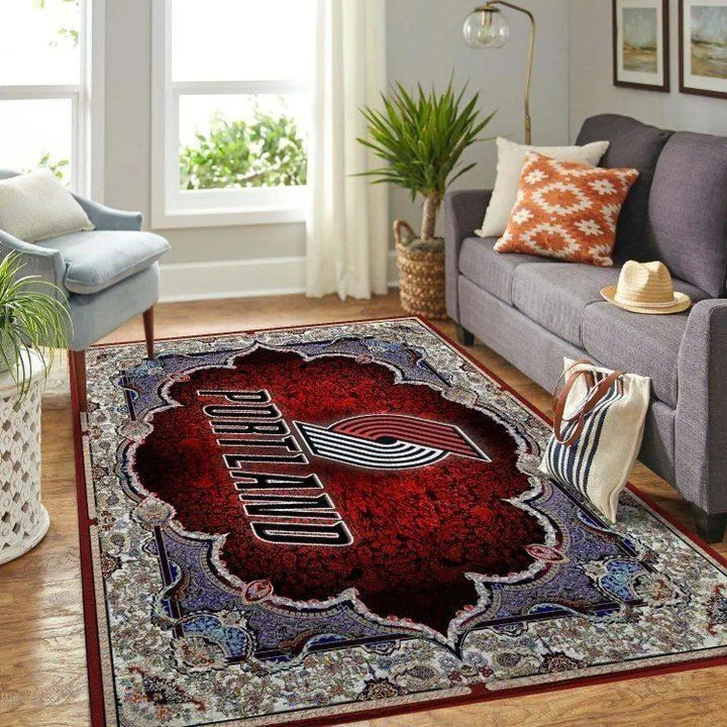 Portland Trail Blazers Rug - Fan for Game Day Decor Black and Red