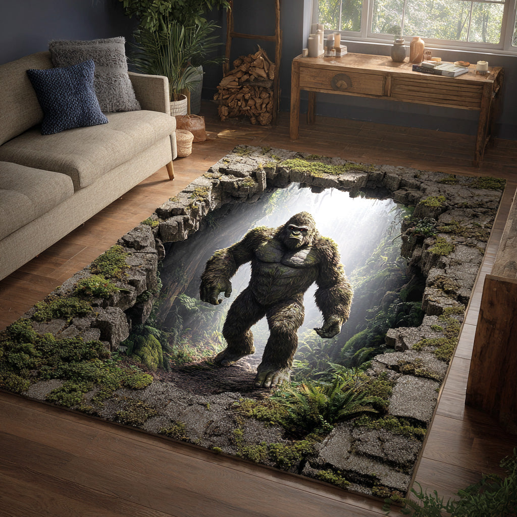 Primal Shadow Area Rug - Non-Slip Washable 3D Print Rug for Living Room & BedroomTVC2108282