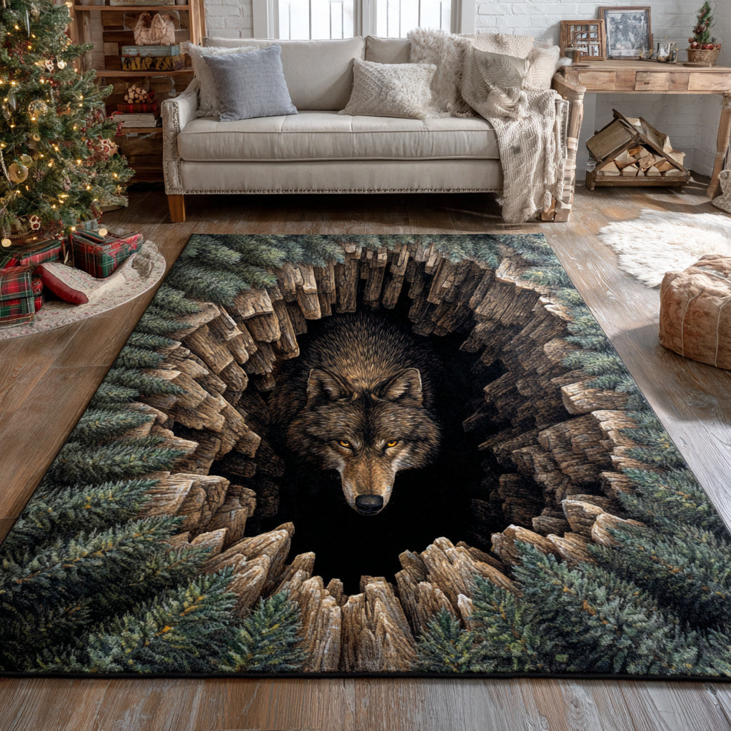 Primal Wolf Sanctuary Area Rug - Non-Slip Washable 3D Print Rug for Living Room & BedroomTVC2108282