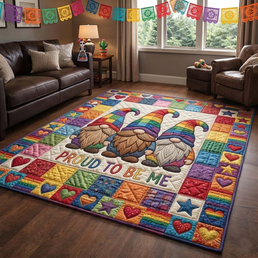 Proud Rainbow Gnomes Area Rug - Non-Slip Washable 3D Print Rug for Living Room & BedroomTVC2108399