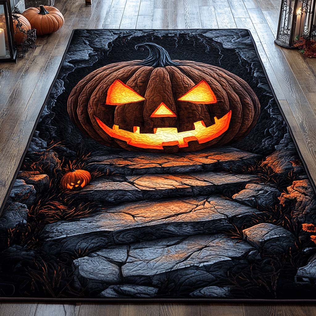 Pumpkin Blaze Halloween Area Rug - Non-Slip Washable 3D Print Rug for Living Room & BedroomTVC2108282