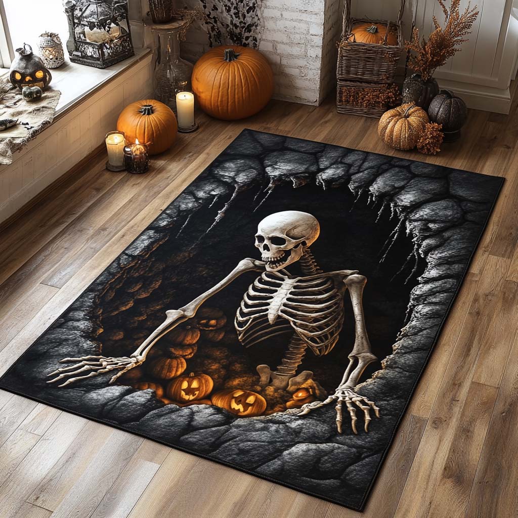 Pumpkin Crypt Halloween Area Rug - Non-Slip Washable 3D Print Rug for Living Room & BedroomTVC2108282