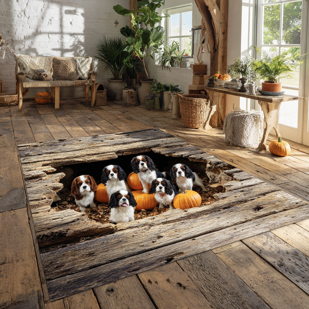 Pumpkin King Charles Halloween Area Rug - Non-Slip Washable 3D Print Rug for Living Room & BedroomTVC2108282