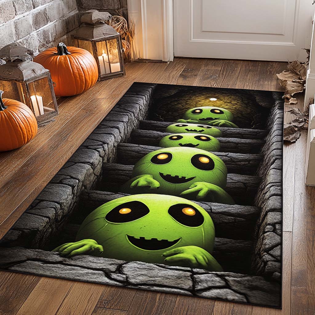 Pumpkin Pals Halloween Area Rug - Non-Slip Washable 3D Print Rug for Living Room & BedroomTVC2108282