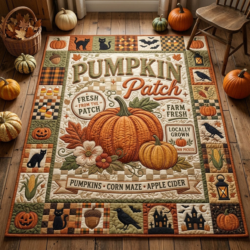 Pumpkin Patch Halloween Area Rug - Non-Slip Washable 3D Print Rug for Living Room & BedroomTVC2108399