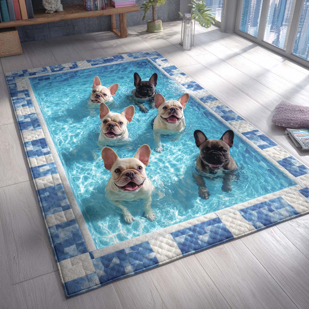 Pure French Bulldog Area Rug - Non-Slip Washable 3D Print Rug for Living Room & BedroomTVC2108281