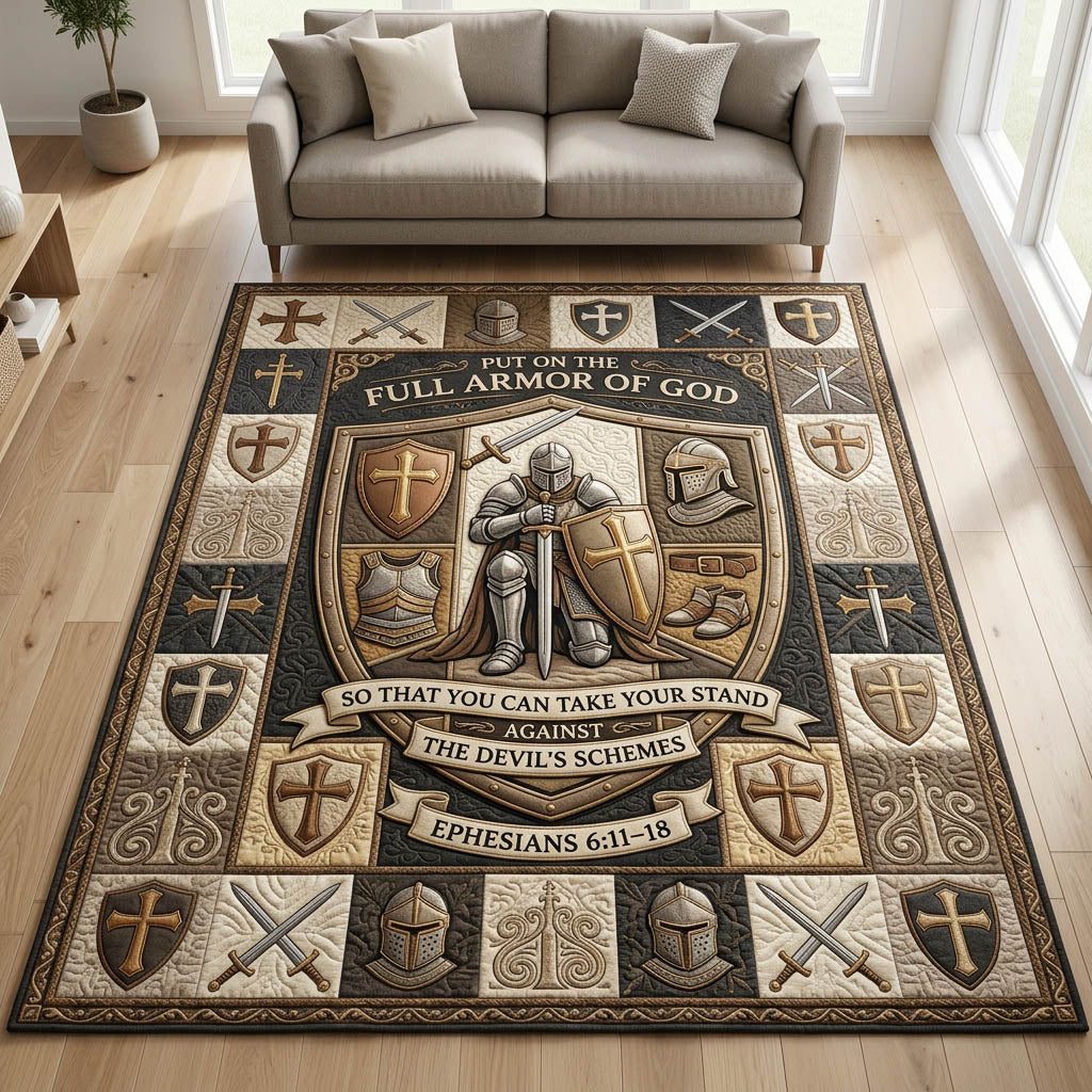 Put On The Full Armor Of God Area Rug - Non-Slip Washable 3D Print Rug for Living Room & BedroomTVC2108229
