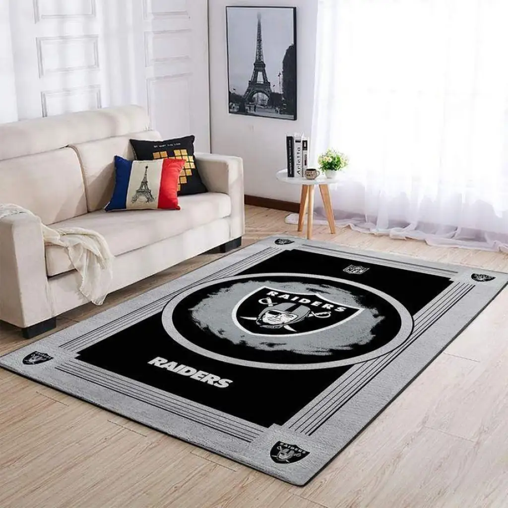 Raiders Area Rug for Stylish Modern Living Rooms Black and Yellow