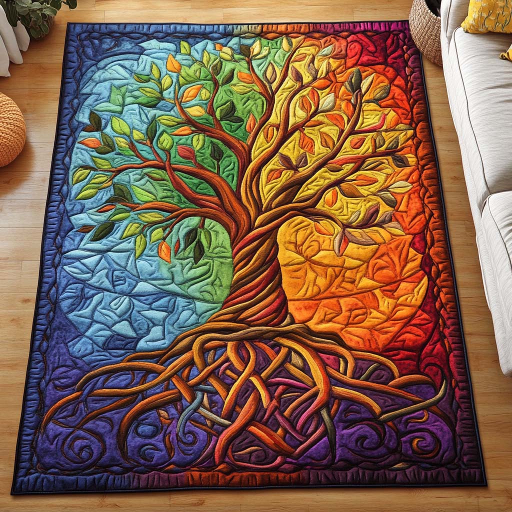 Rainbow Roots Area Rug - Non-Slip Washable 3D Print Rug for Living Room & BedroomTVC2108280
