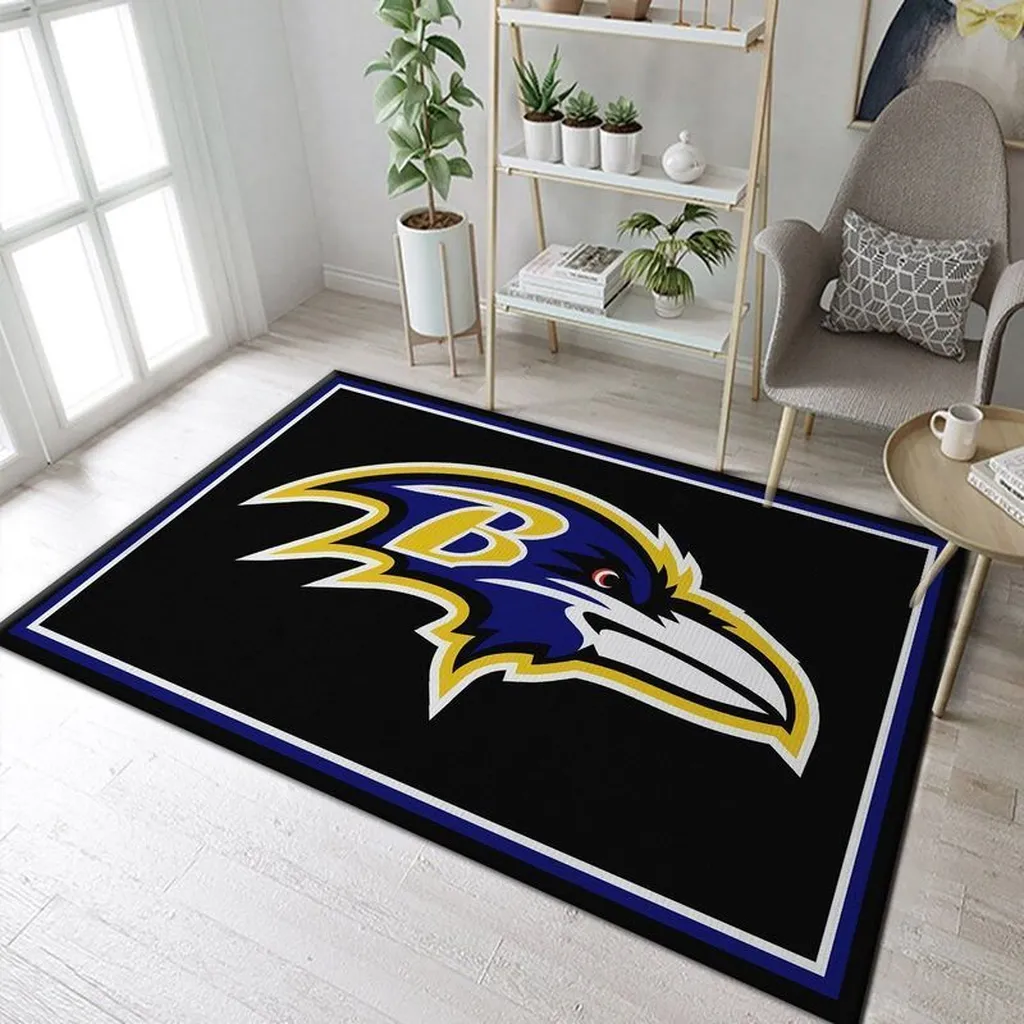 Raven Rug Perfect for Living Room Decoration Black and Purple