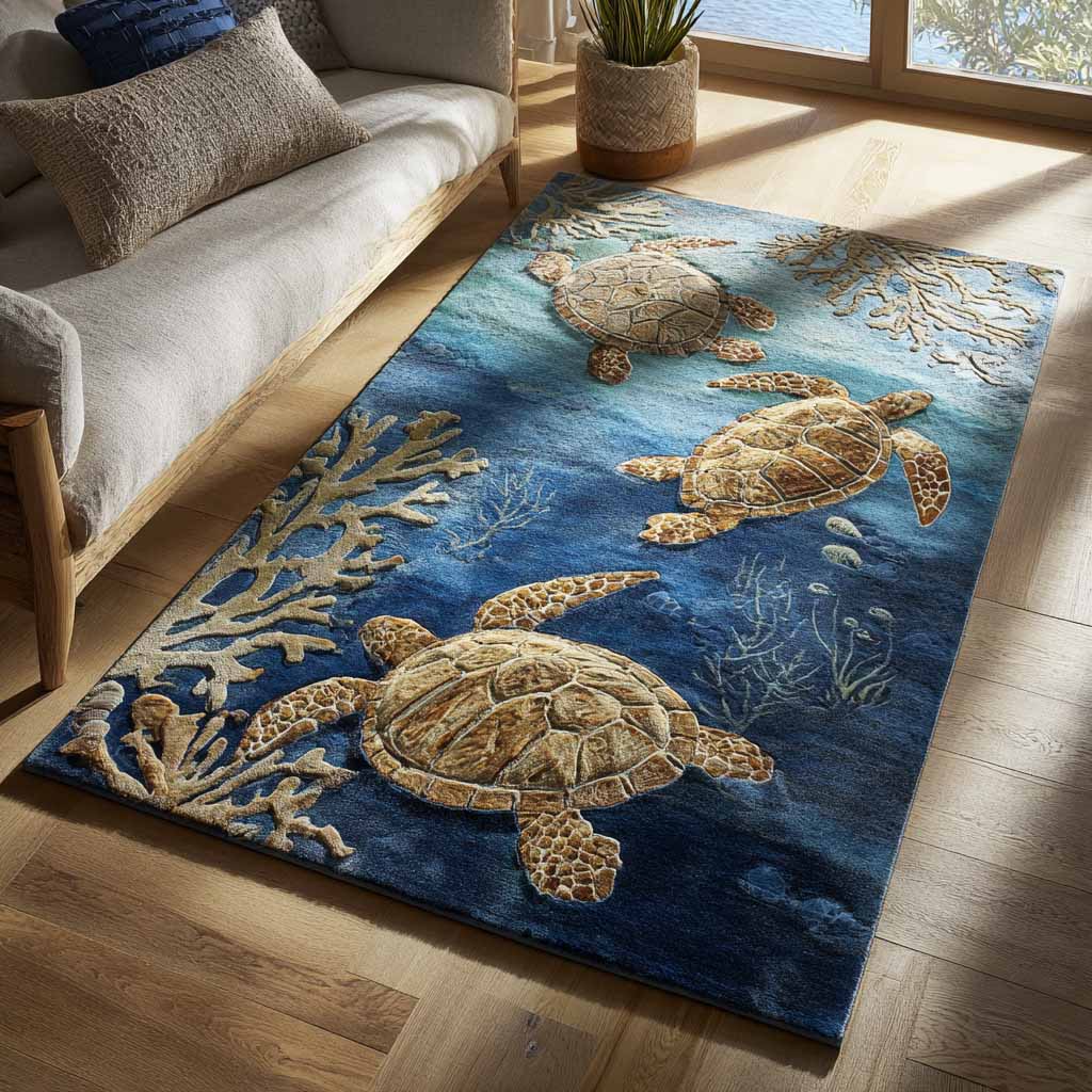 Reef Journey Area Rug - Non-Slip Washable 3D Print Rug for Living Room & BedroomTVC2108279