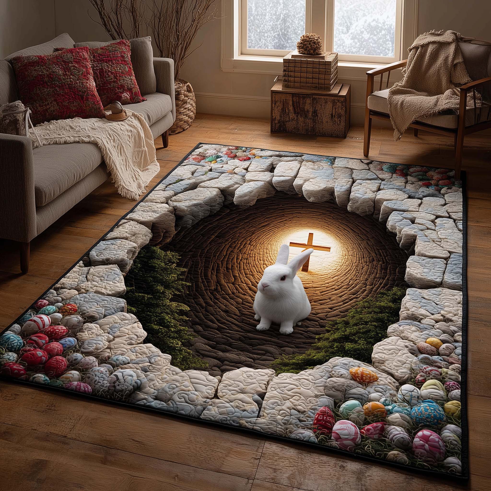 Resurrection Light Garden Area Rug - Non-Slip Washable 3D Print Rug for Living Room & BedroomTVC2108397
