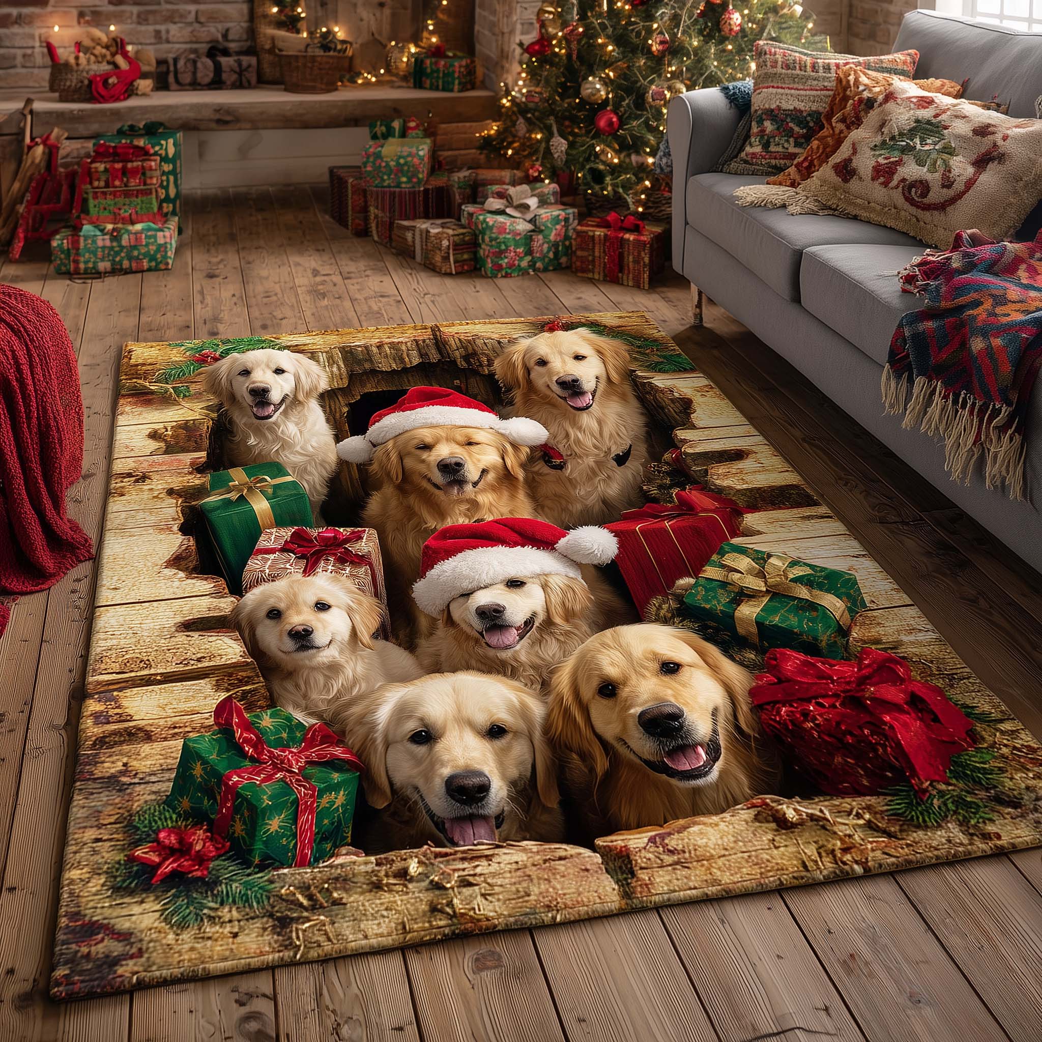 Retriever Magic Area Rug - Non-Slip Washable 3D Print Rug for Living Room & Bedroom (DesignTVC2108397