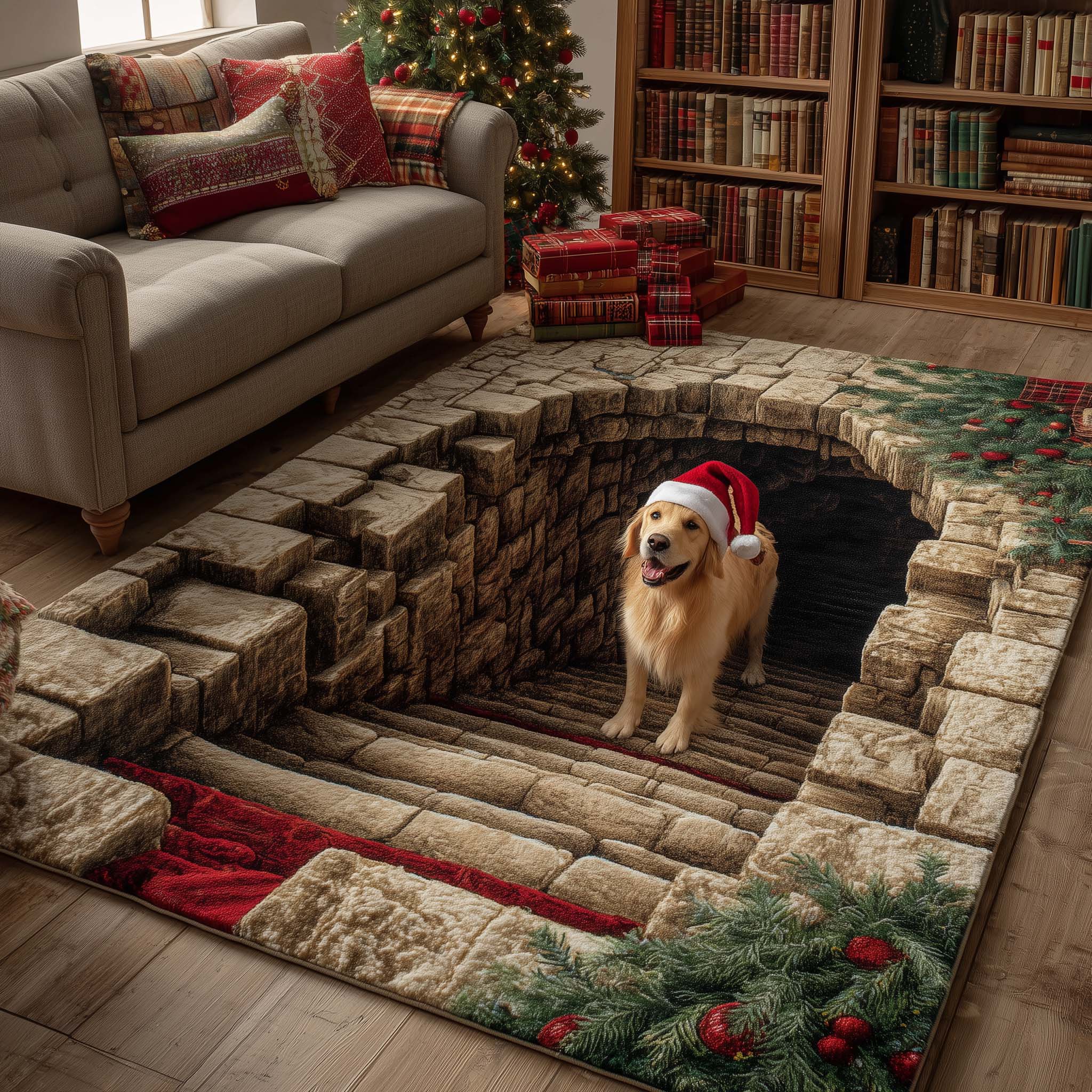 Retriever Magic Area Rug - Non-Slip Washable 3D Print Rug for Living Room & BedroomTVC2108229