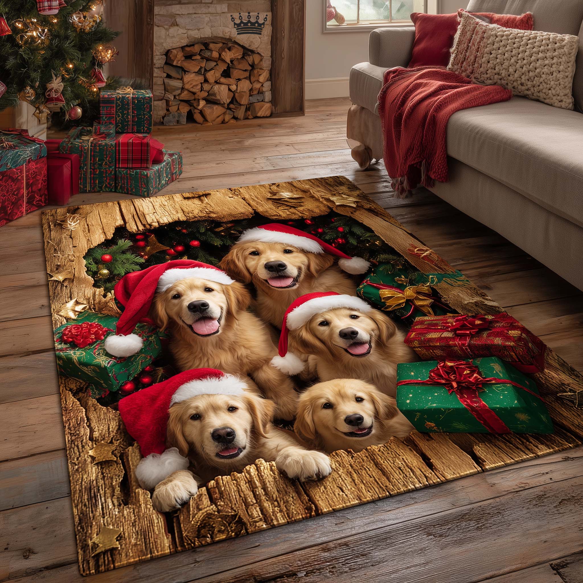 Retriever Magic Area Rug - Non-Slip Washable 3D Print Rug for Living Room & BedroomTVC2108397