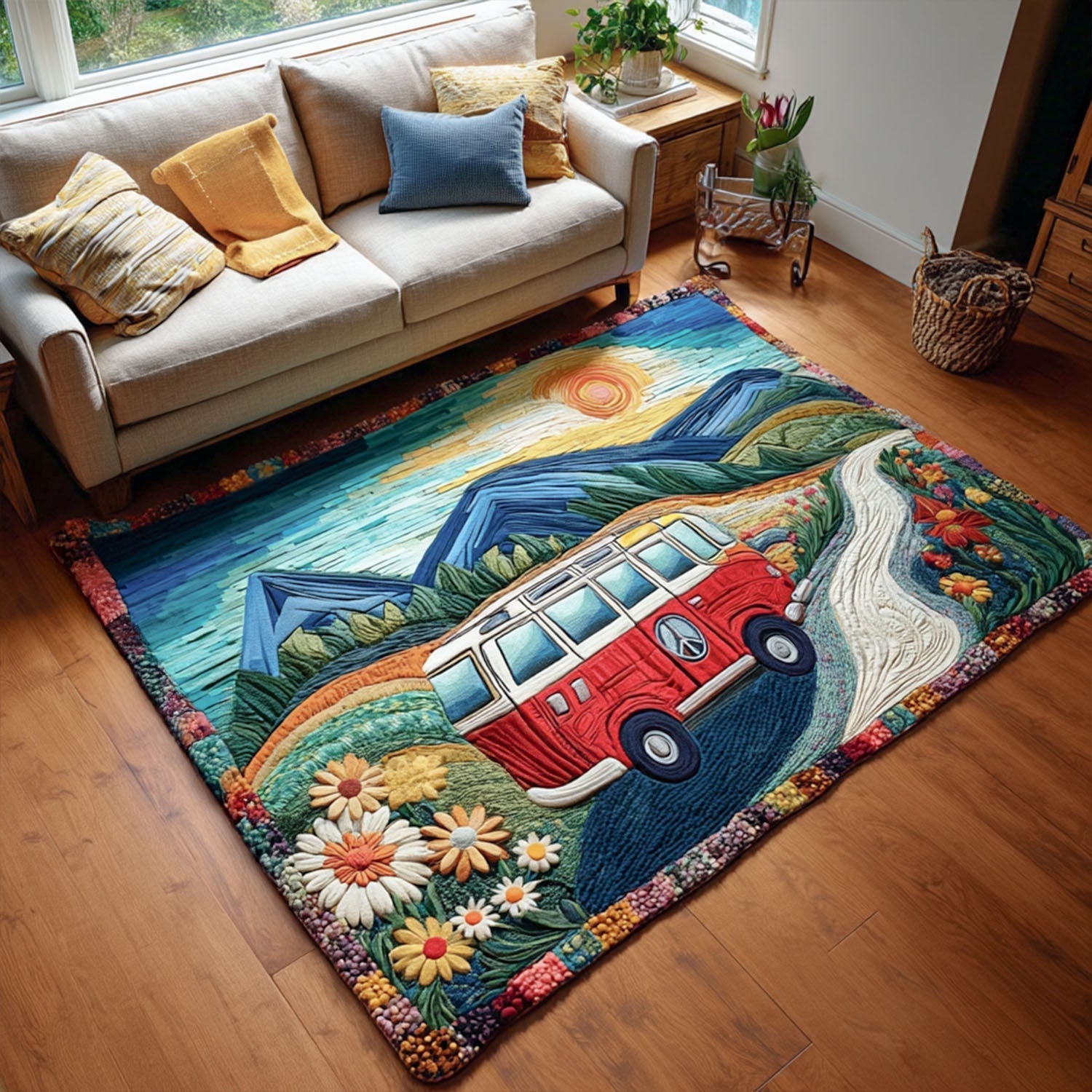 Retro Spirit Area Rug - Non-Slip Washable 3D Print Rug for Living Room & BedroomTVC2108278