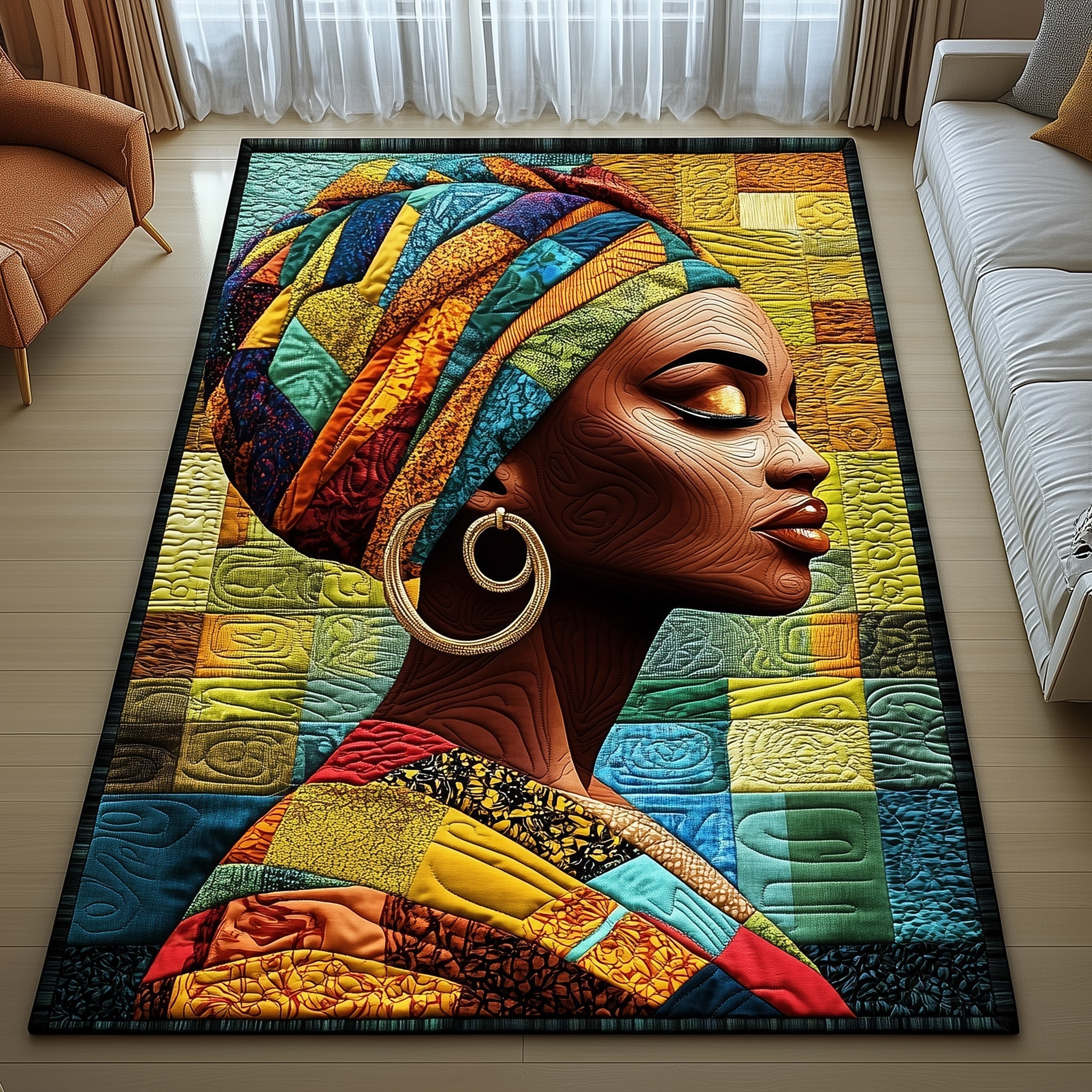 Rhythmbound Roots Area Rug - Non-Slip Washable 3D Print Rug for Living Room & BedroomTVC2108366